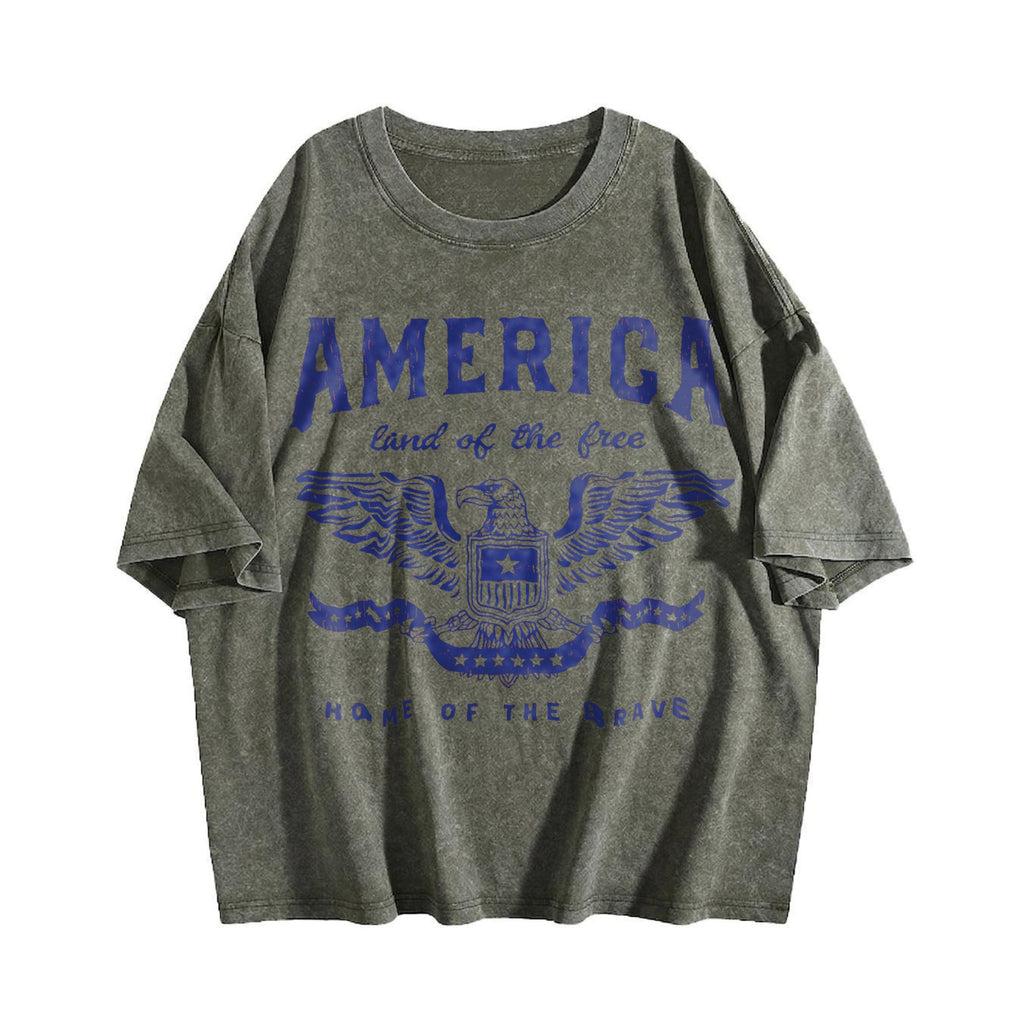 Funny America Land Of The Free Home Of Brave Vintage Washed product image 4