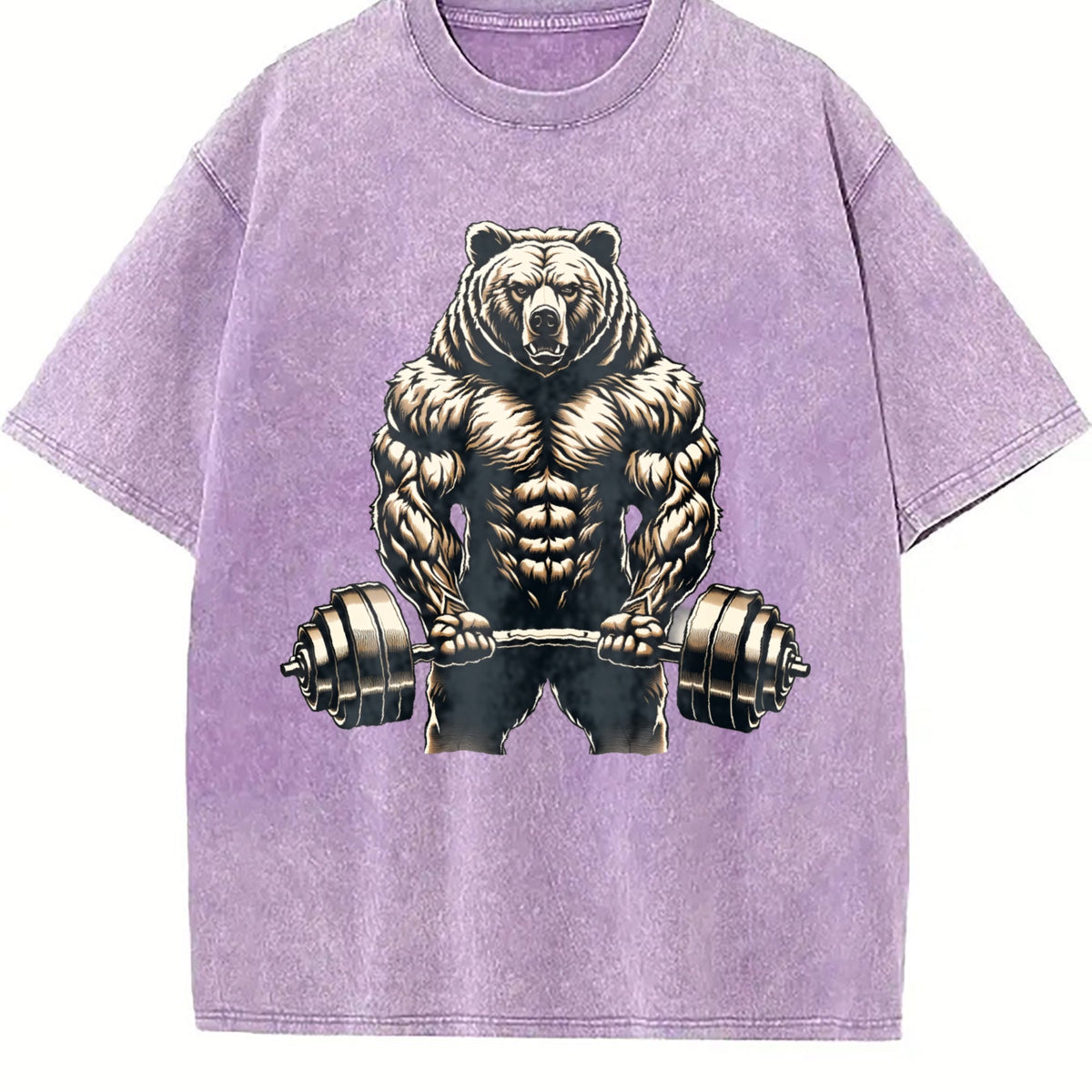 Bear Powerlifting Weightlifting Gym Workout Vintage Washed product image 6