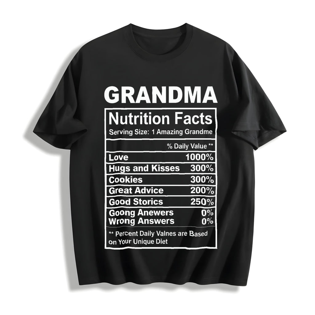 Funny Grandma Nutrition Facts Sarcastic Granny Novelty product image 1