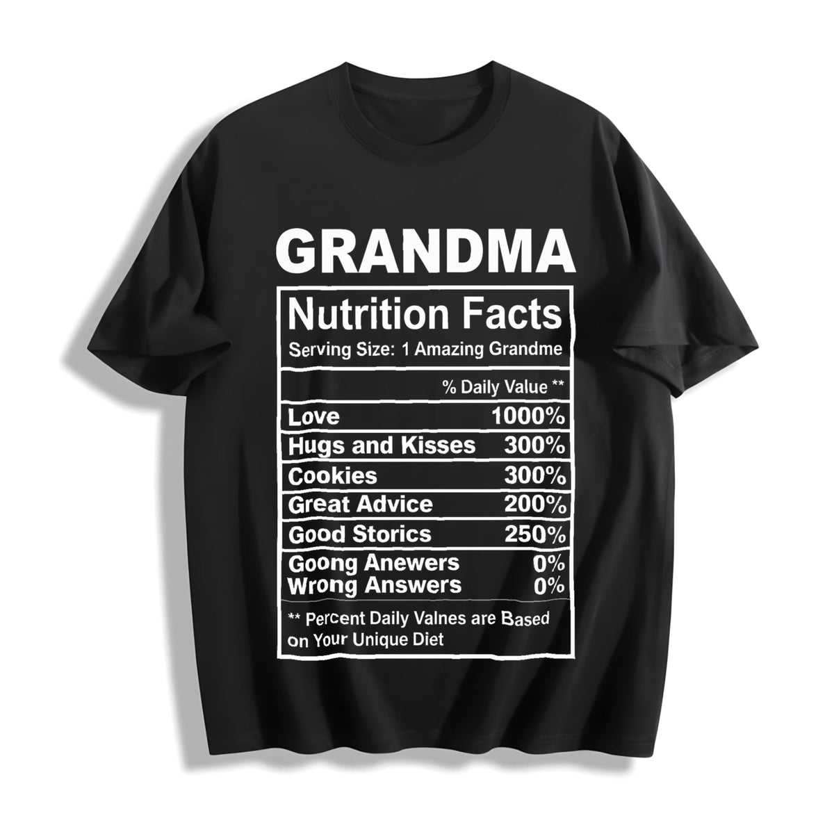 Funny Grandma Nutrition Facts Sarcastic Granny Novelty product image 1