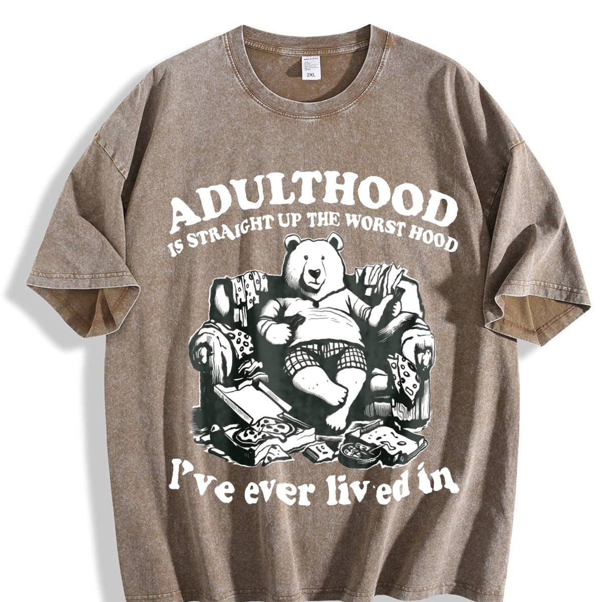 Funny Bear Adulthood 90s Vintage Washed T-Shirt product image 3