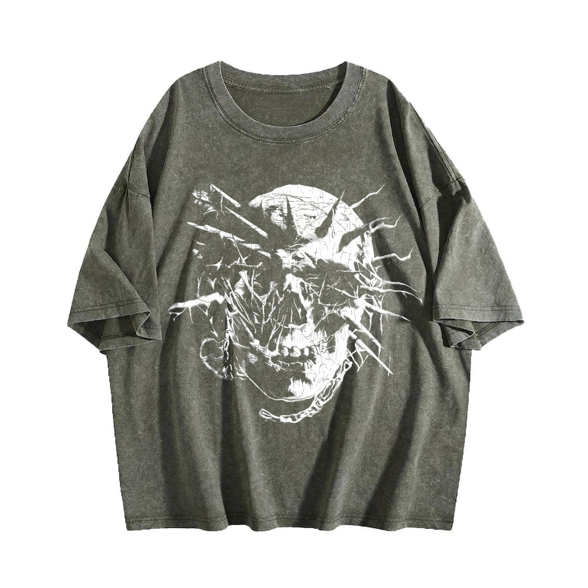 Shattered Thorned Skull Vintage Washed T-Shirt product image 4