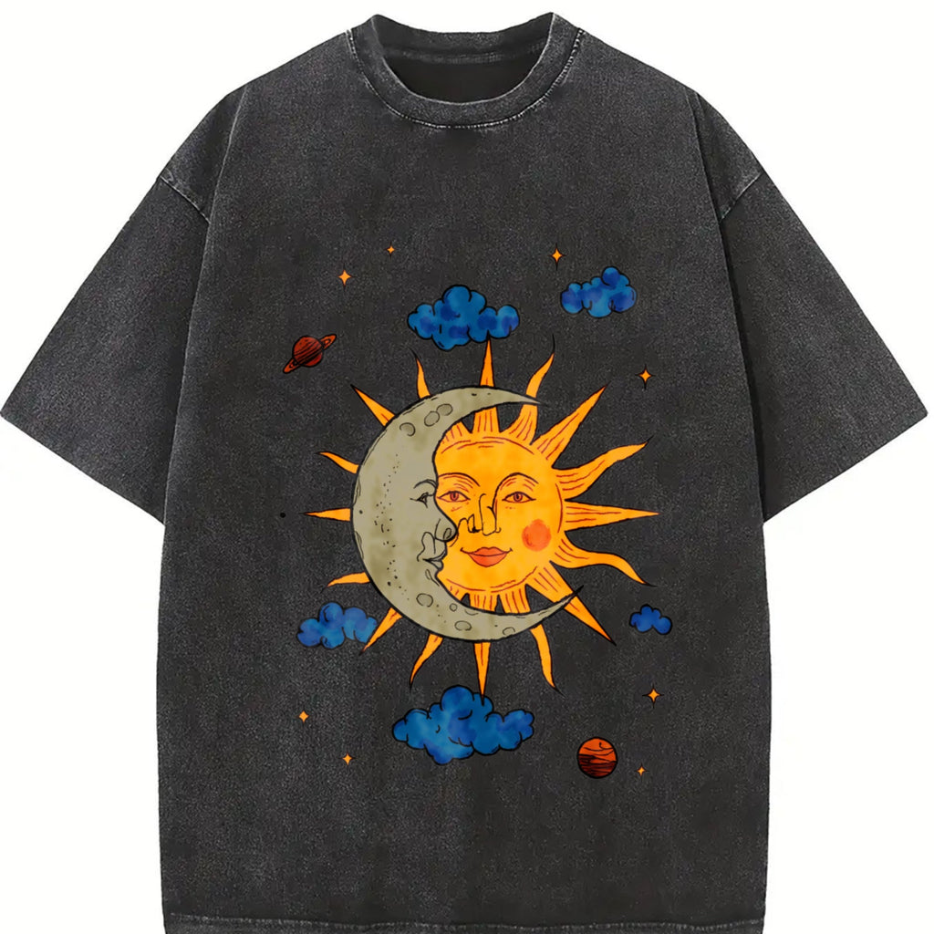 Sun Moon Celestial Vintage Washed T-Shirt product image 2