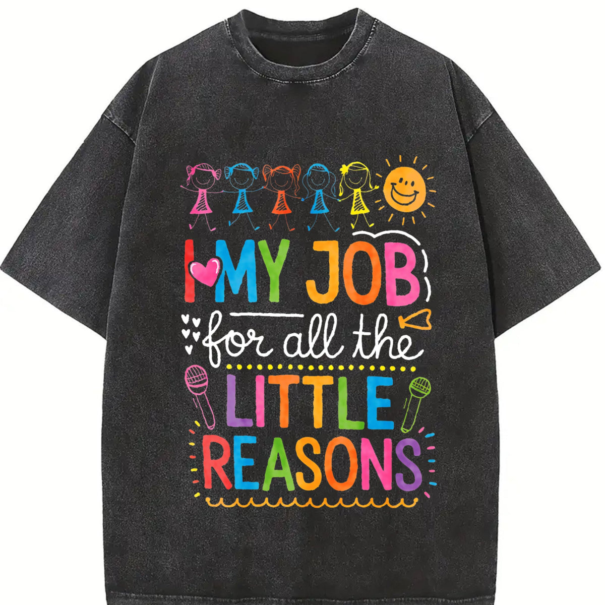 Preschool Teacher With Quote Vintage Washed T-Shirt product image 2