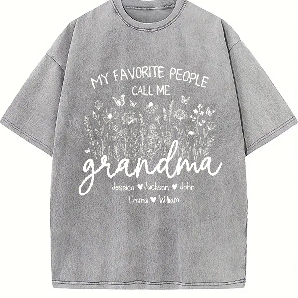 Grandma With Names Vintage Washed T-Shirt product image 5