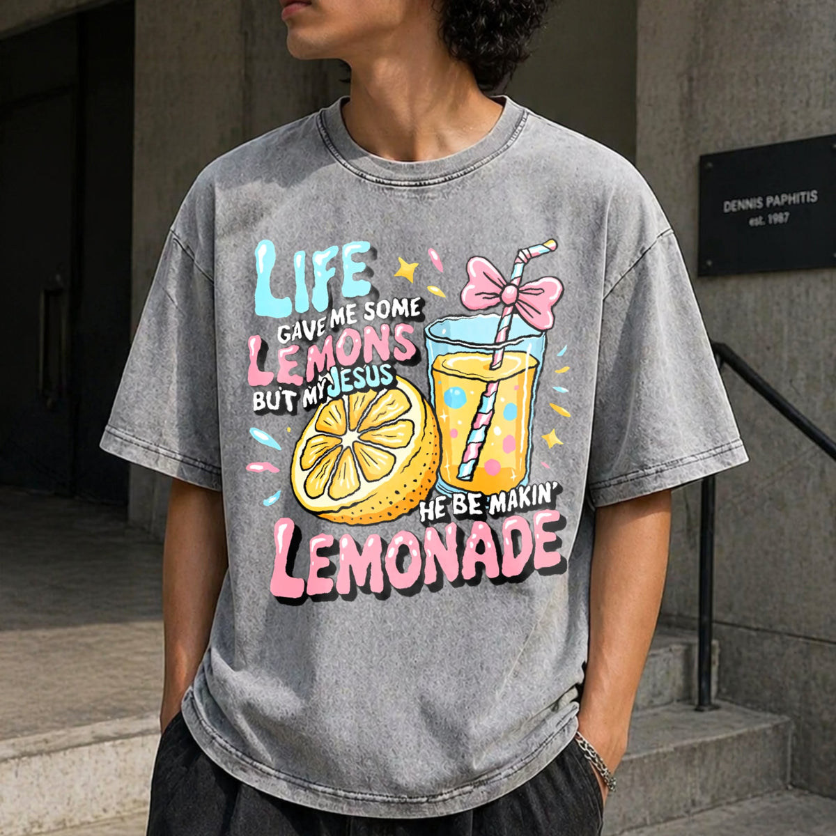 Fun Christian Faith - Life Gave Me Lemons Vintage Washed product image 12