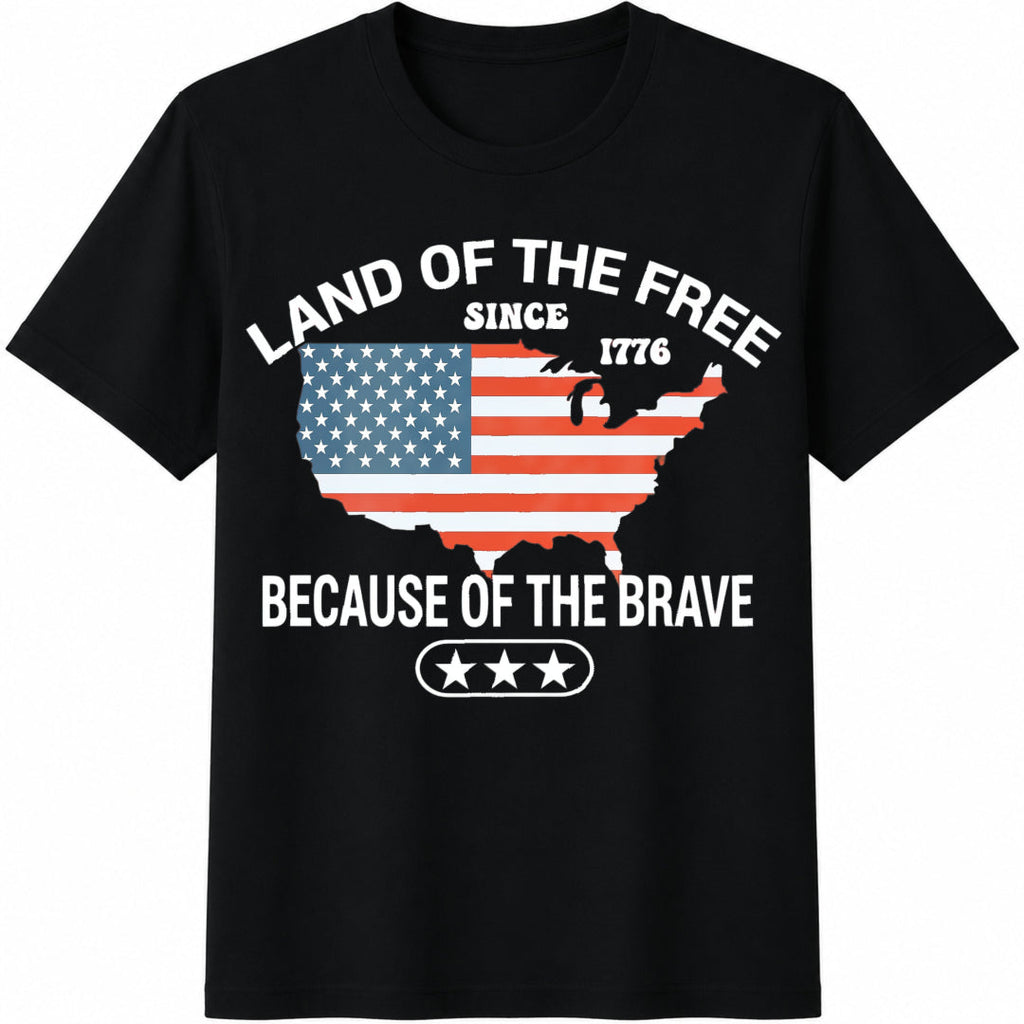 Land Of The Free Because Of Brave Cotton T-Shirt product image 1