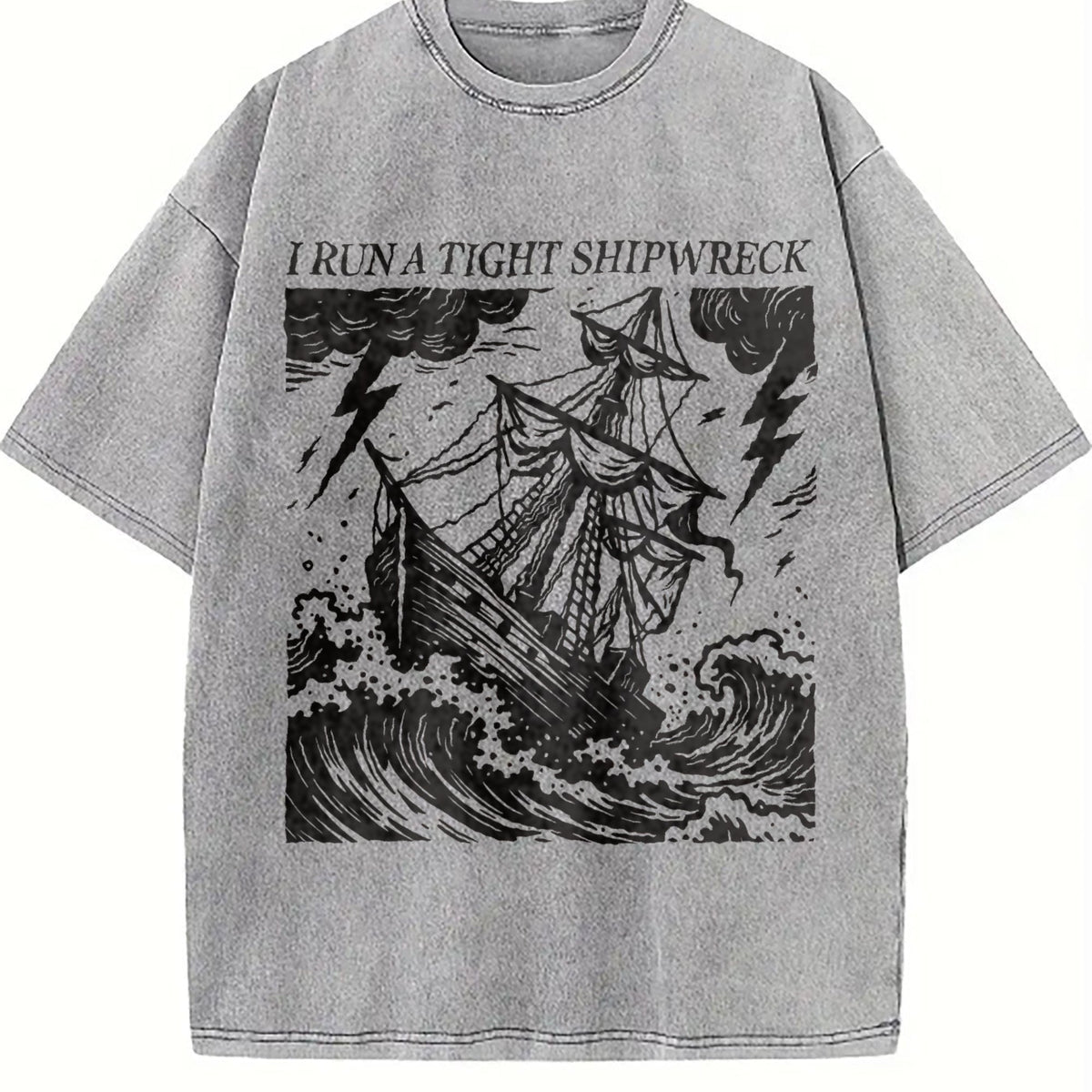 I Run A Tight Shipwreck Vintage Washed T-Shirt product image 5