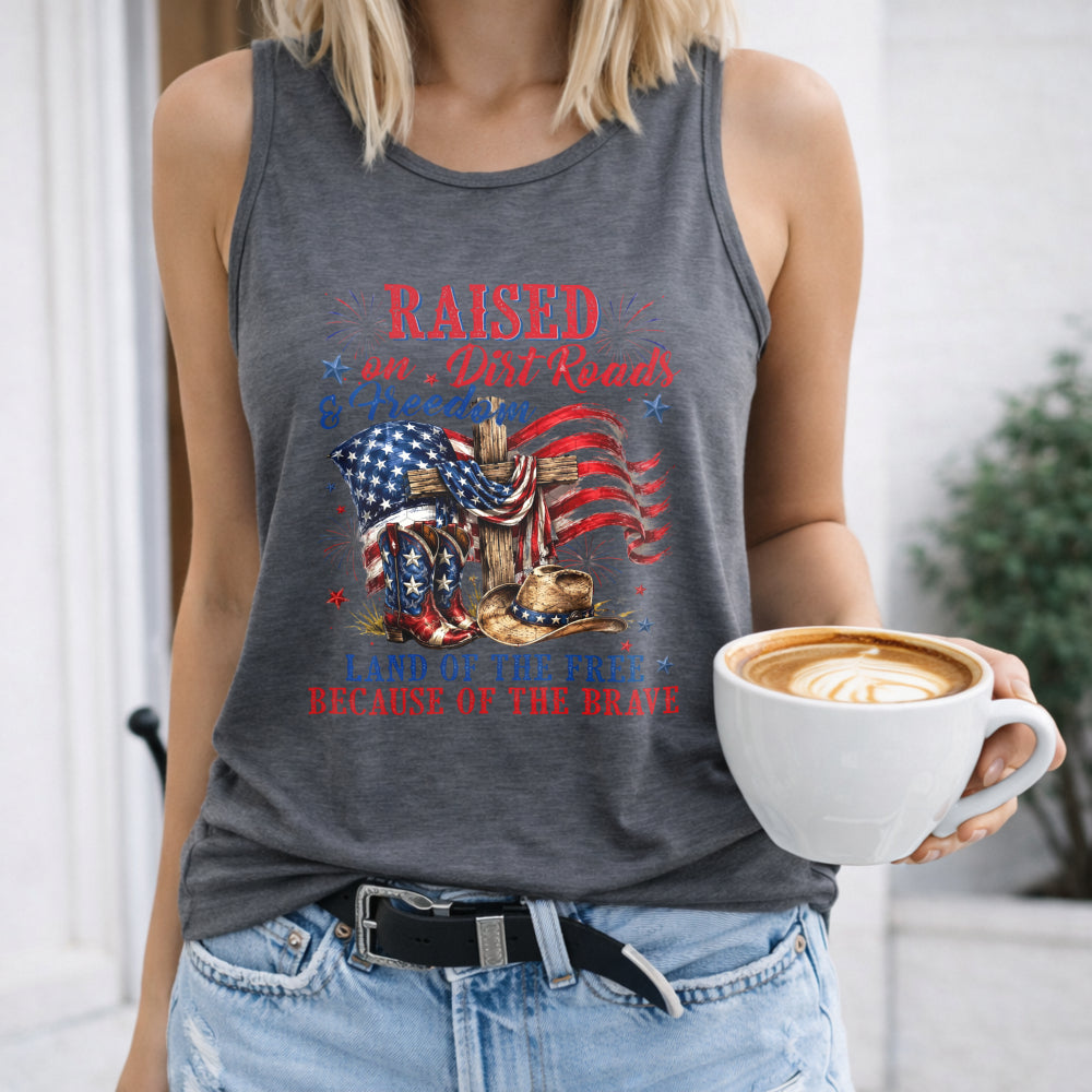 Raised On Dirt Road And Freedom Women's Tank Top