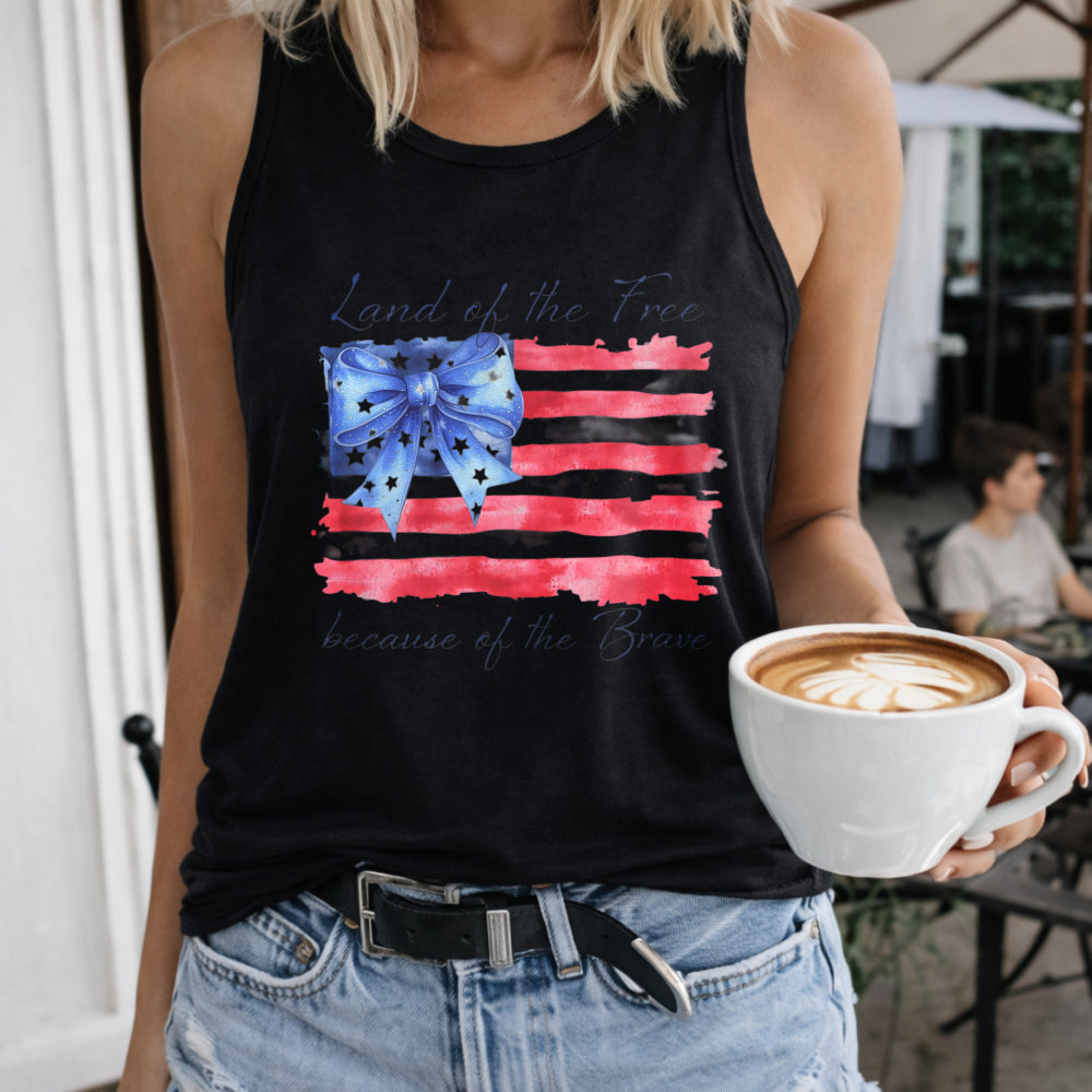 Land Of The Free Because Of The Brave Memorial Day 4th Women's Tank Top