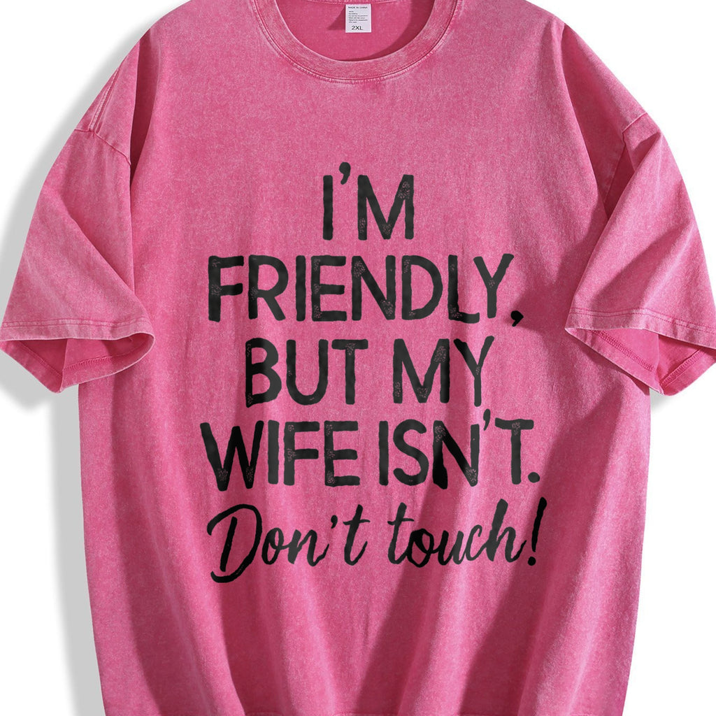 I'm Friendly But My Wife Isn't Vintage Washed T-Shirt product image 7