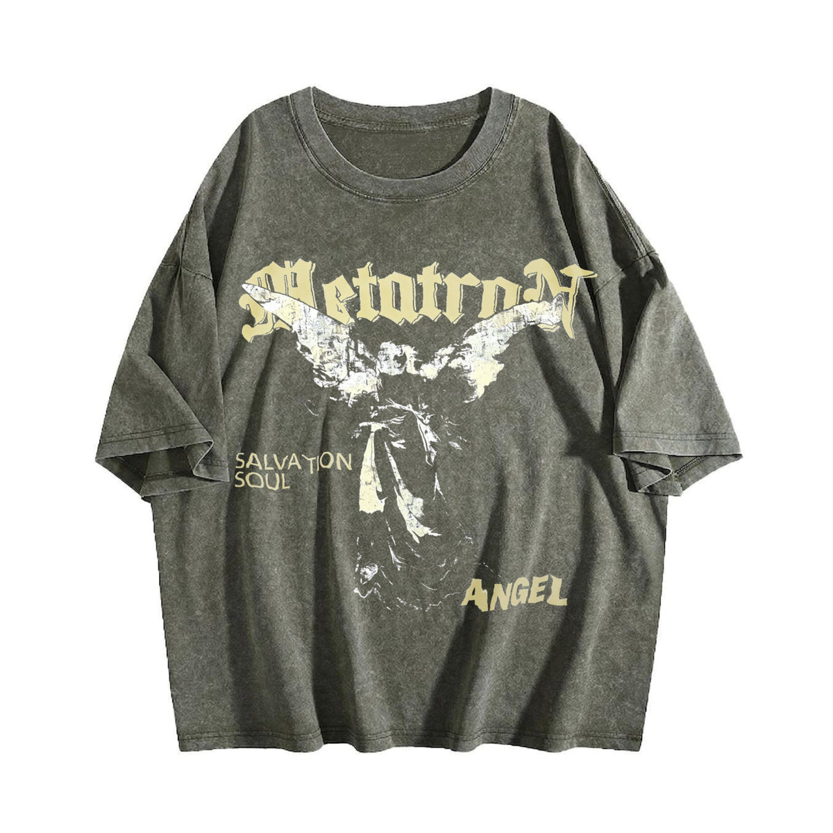 Metatron Angel Salvation Soul Grunge Vintage Washed T-Shirt product image 4