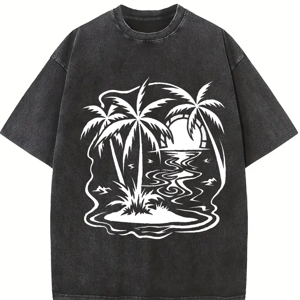 Tropical Palm Trees Vintage Washed T-Shirt product image 2