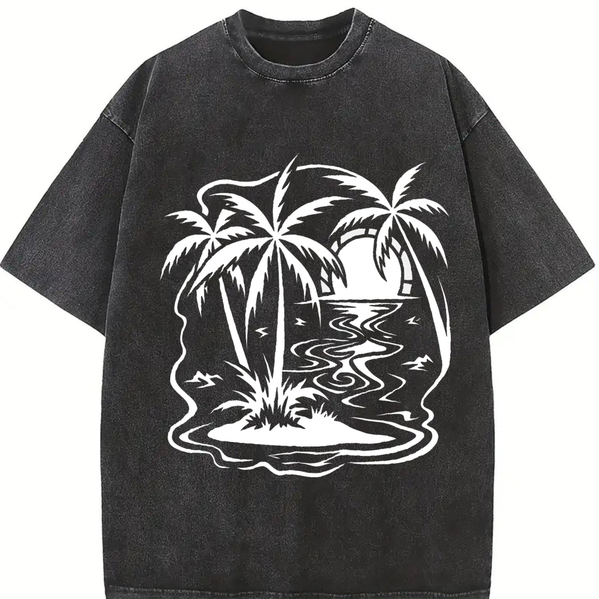 Tropical Palm Trees Vintage Washed T-Shirt product image 2