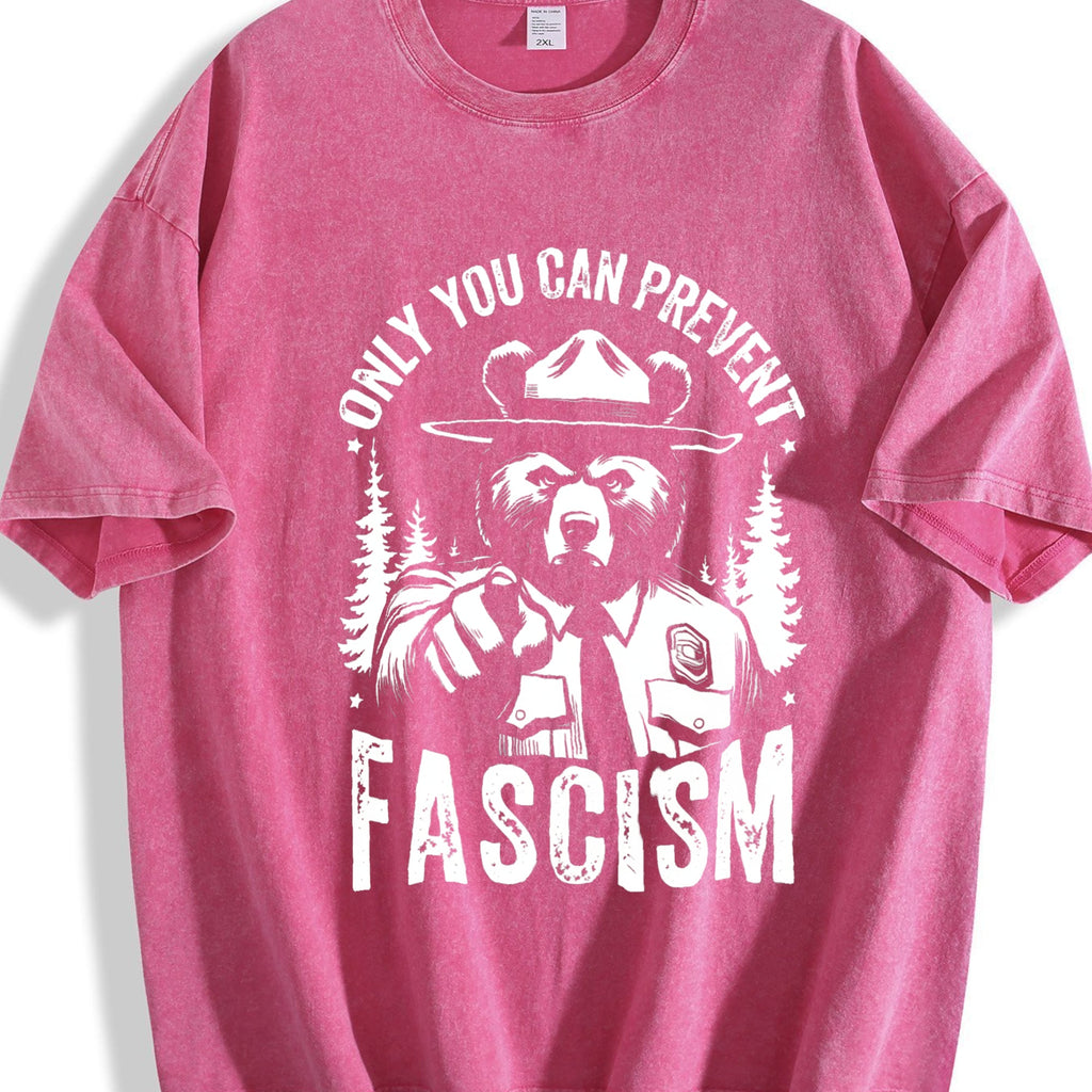Only You Can Prevent Fascism Raccoon Vintage Washed T-Shirt product image 7