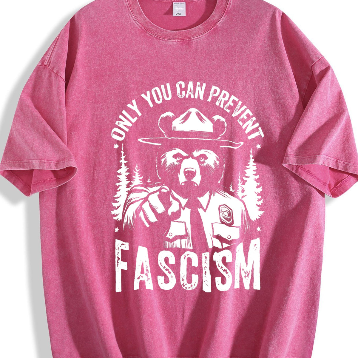 Only You Can Prevent Fascism Raccoon Vintage Washed T-Shirt product image 7