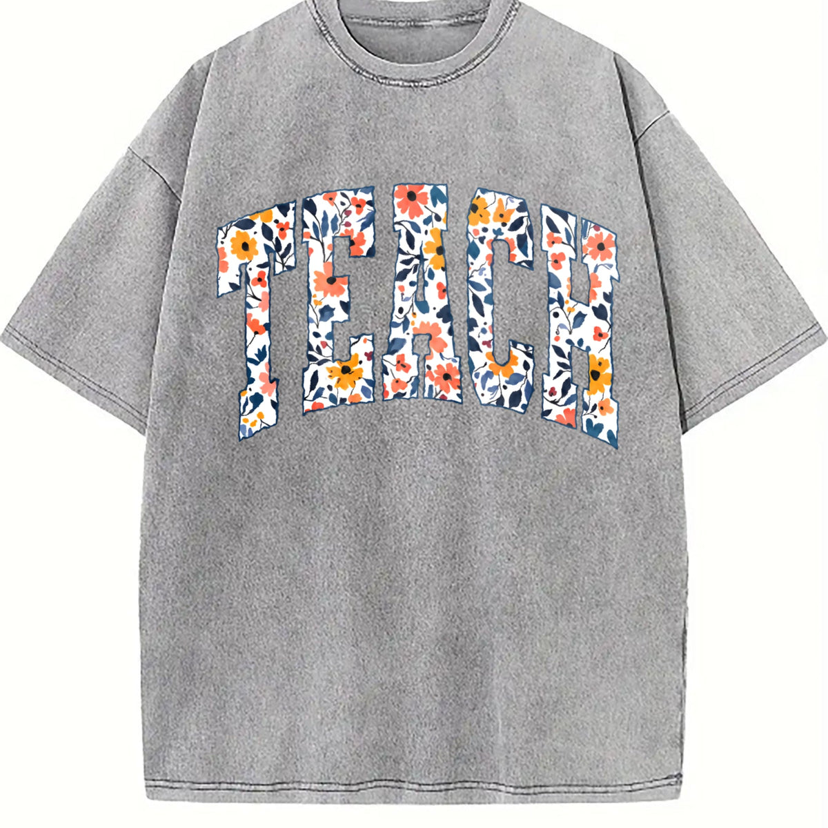 Peace Floral Collegiate Letters Vintage Washed T-Shirt product image 5