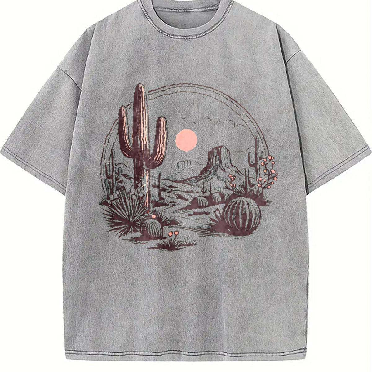 Desert Landscape Cactus Vintage Washed T-Shirt product image 5