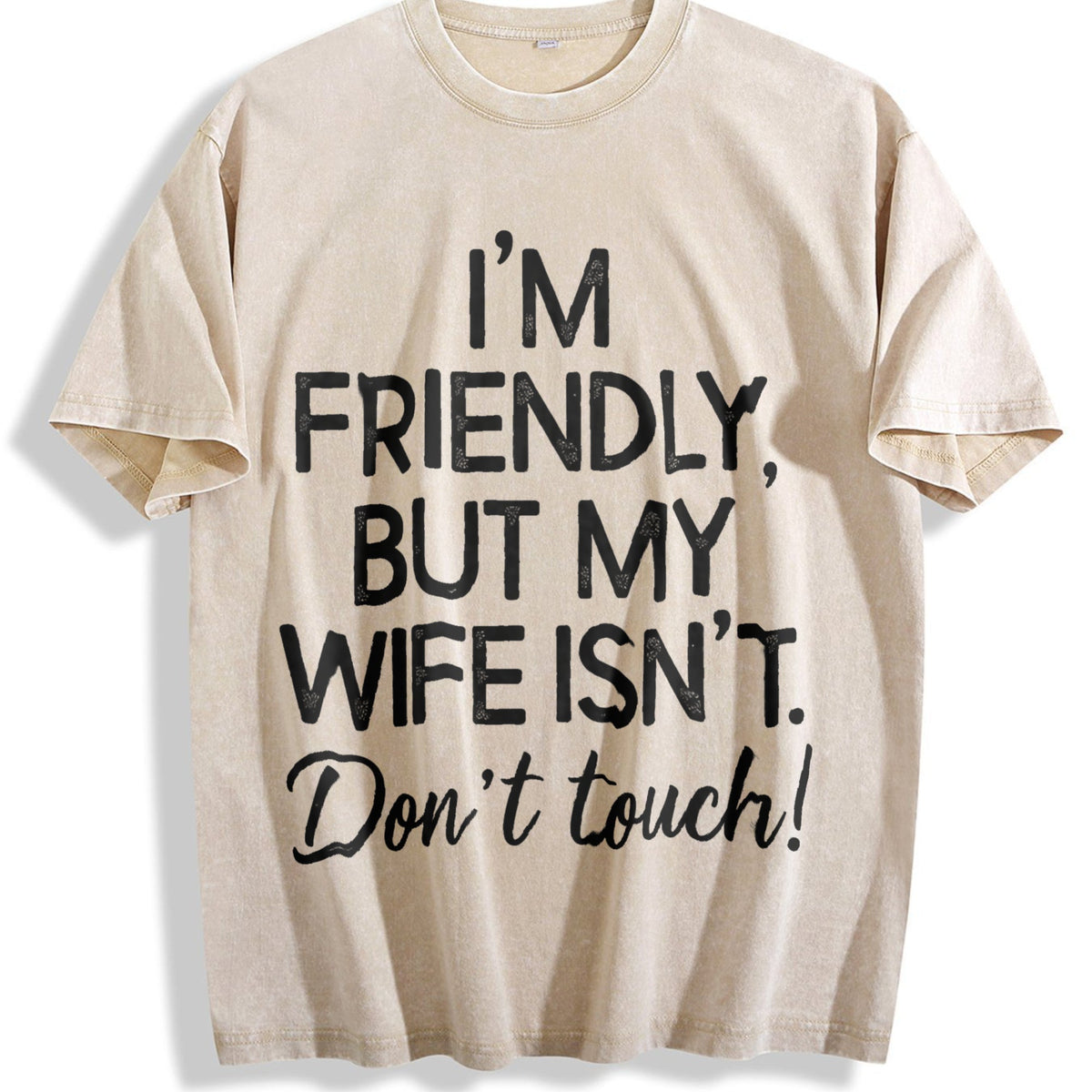 I'm Friendly But My Wife Isn't Vintage Washed T-Shirt product image 1