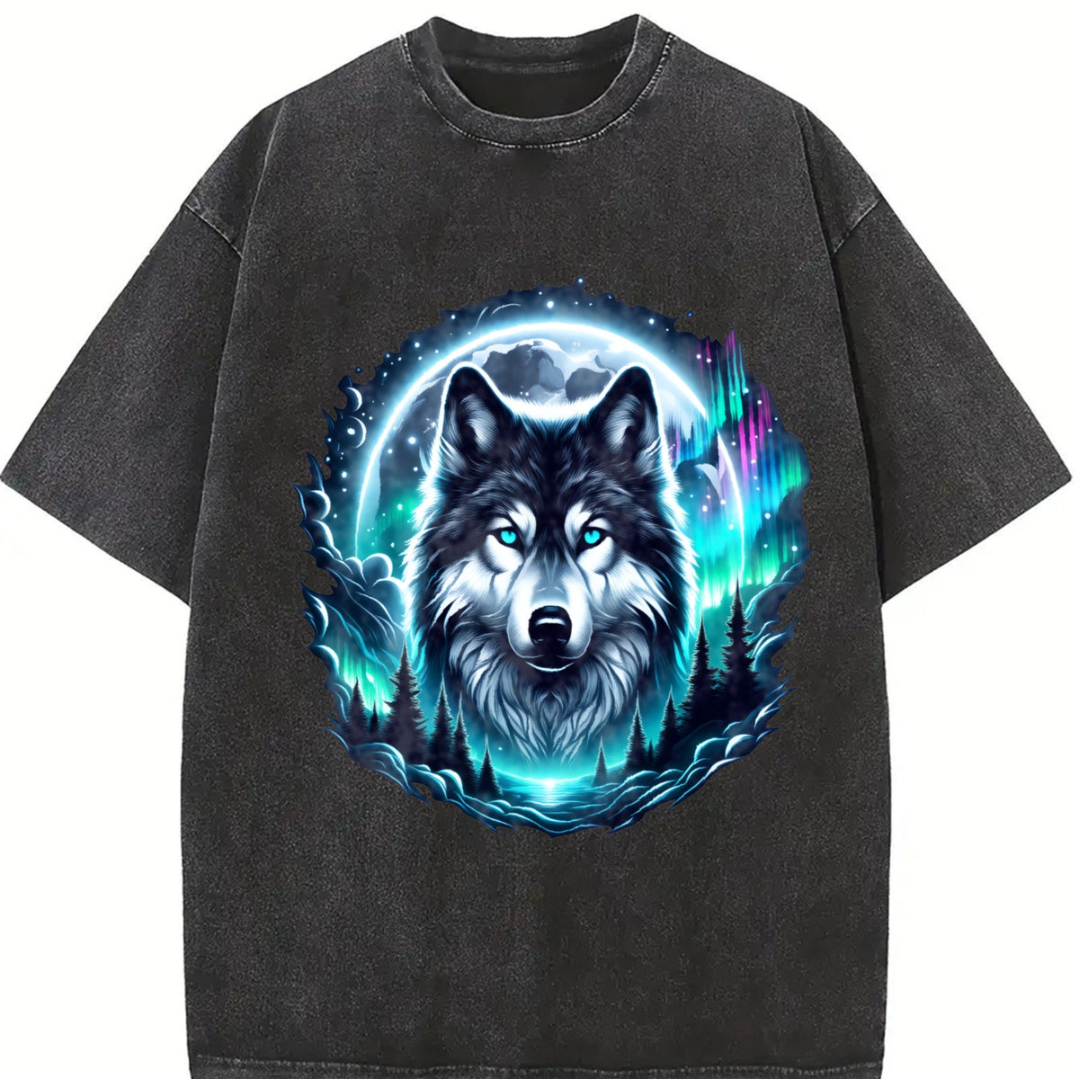 Wolf At The Moon Vintage Washed T-Shirt product image 2