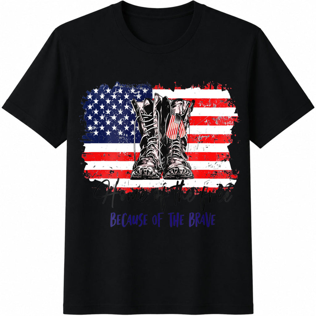 Home Of The Free Because Of Brave Cotton T-Shirt product image 1