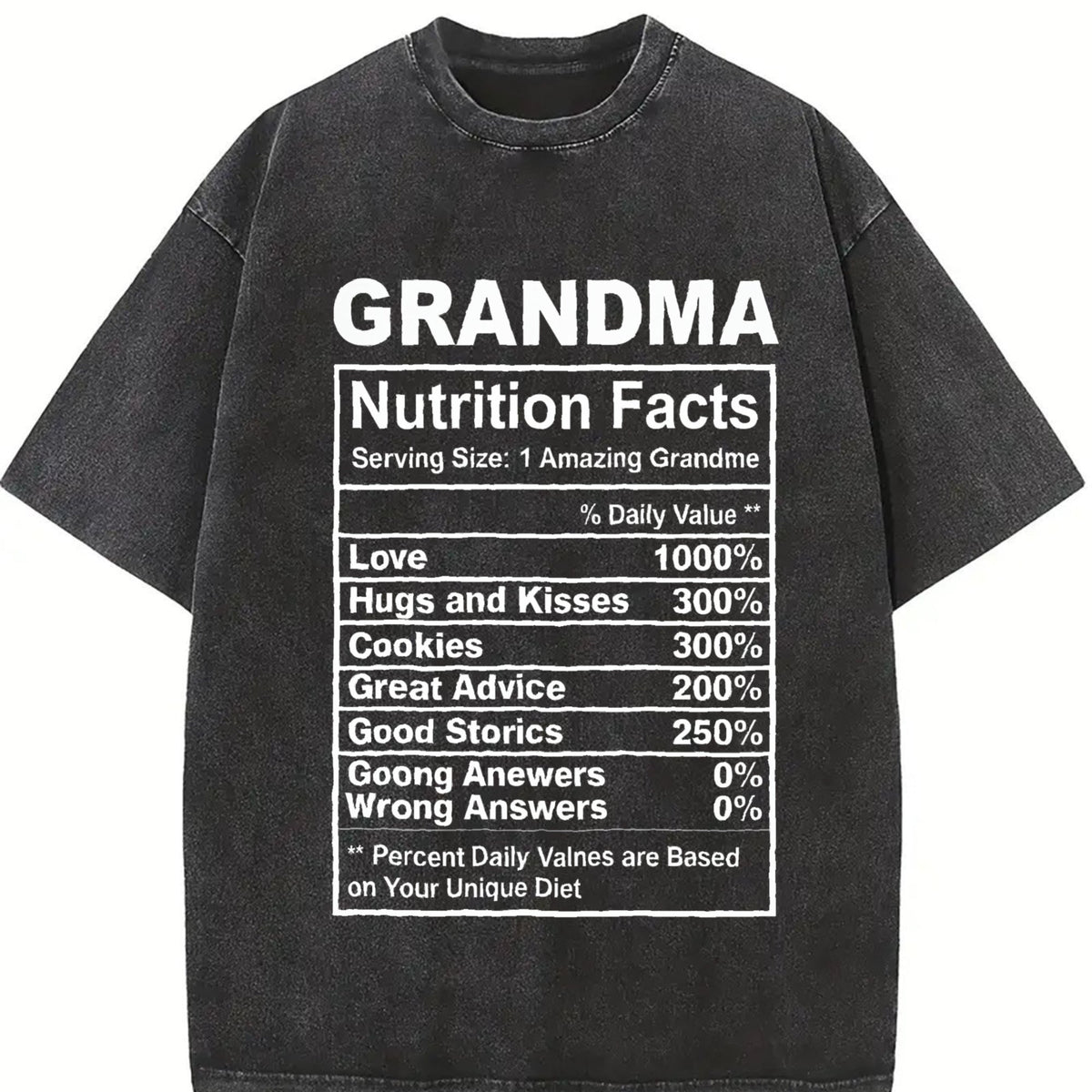Funny Grandma Nutrition Facts Sarcastic Granny Novelty product image 2