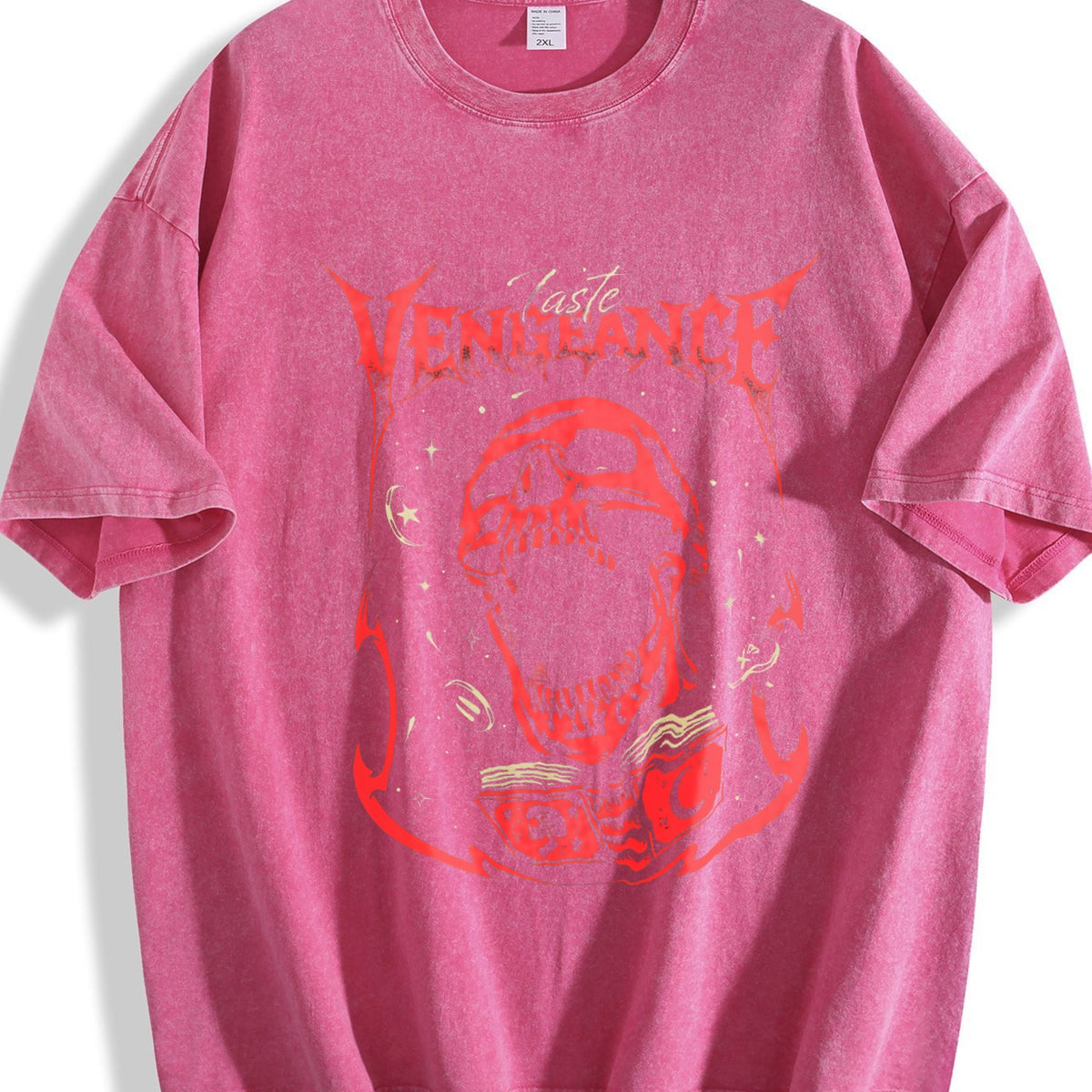 Vengeance Red Skull Vintage Washed T-Shirt product image 7