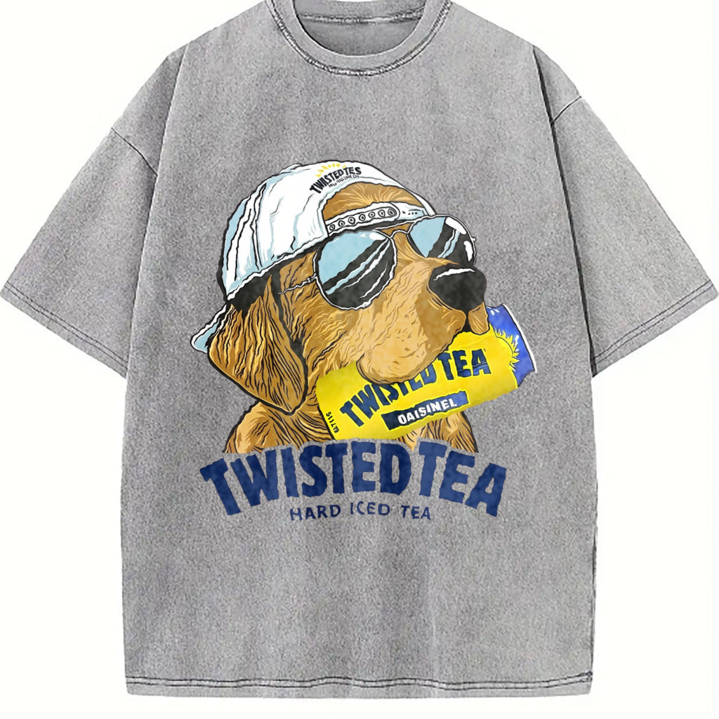 Twisted Tea Golden Retriever Dog Vintage Washed T-Shirt product image 5