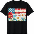 Floral Patriotic USA Cotton T-Shirt product image 1