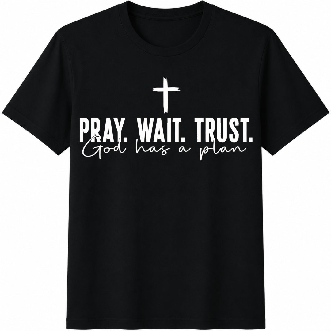 Pray Wait Trust Cotton T-Shirt product image 1