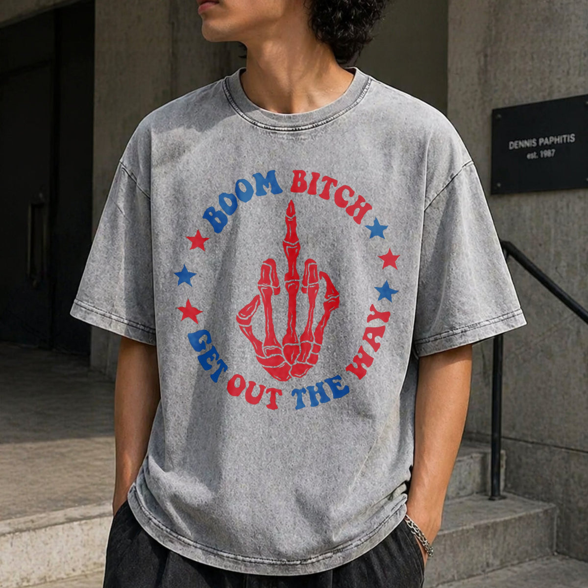 Boom Bitch Get Out The Way Vintage Washed T-Shirt product image 12