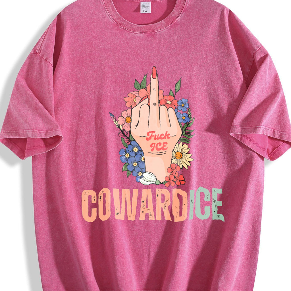 Cowardice Anti Ice Vintage Washed T-Shirt product image 7