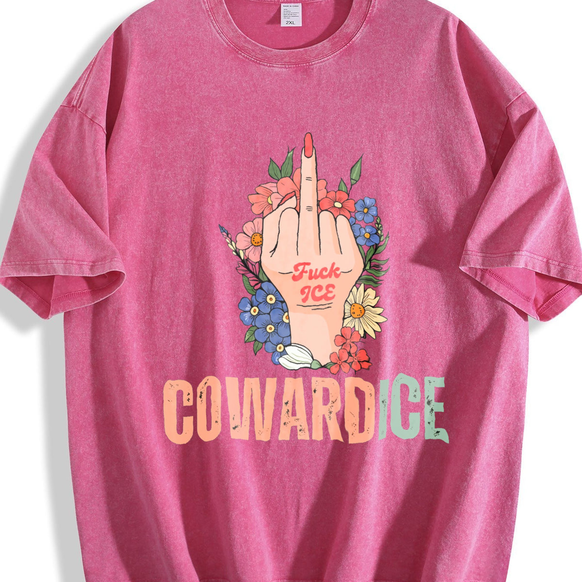 Cowardice Anti Ice Vintage Washed T-Shirt product image 7