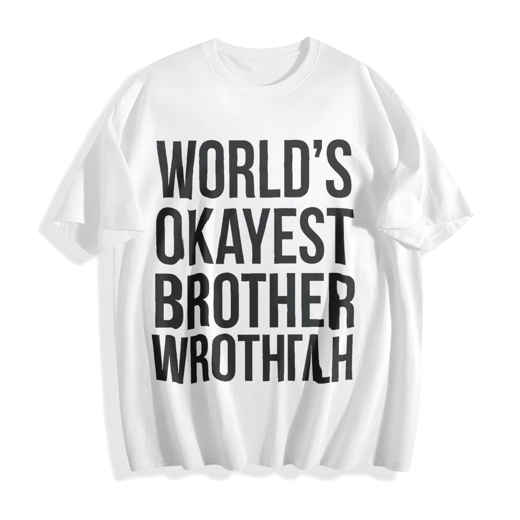 Worlds Okayest Brother Funny Big Sister Idea Cotton T-Shirt product image 2