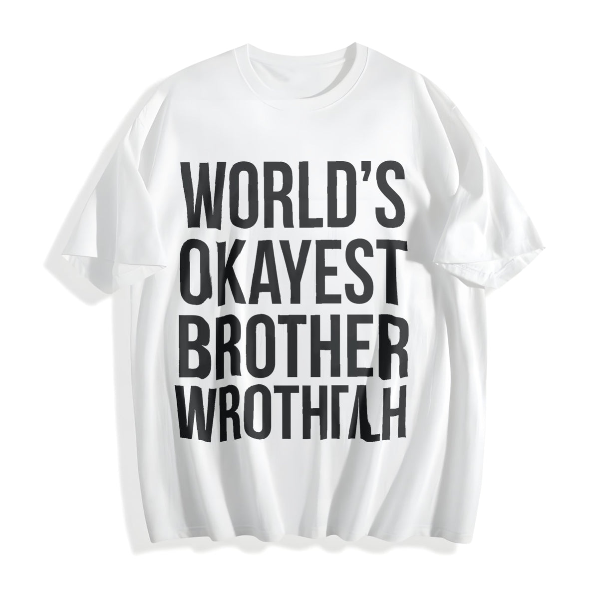 Worlds Okayest Brother Funny Big Sister Idea Cotton T-Shirt product image 2