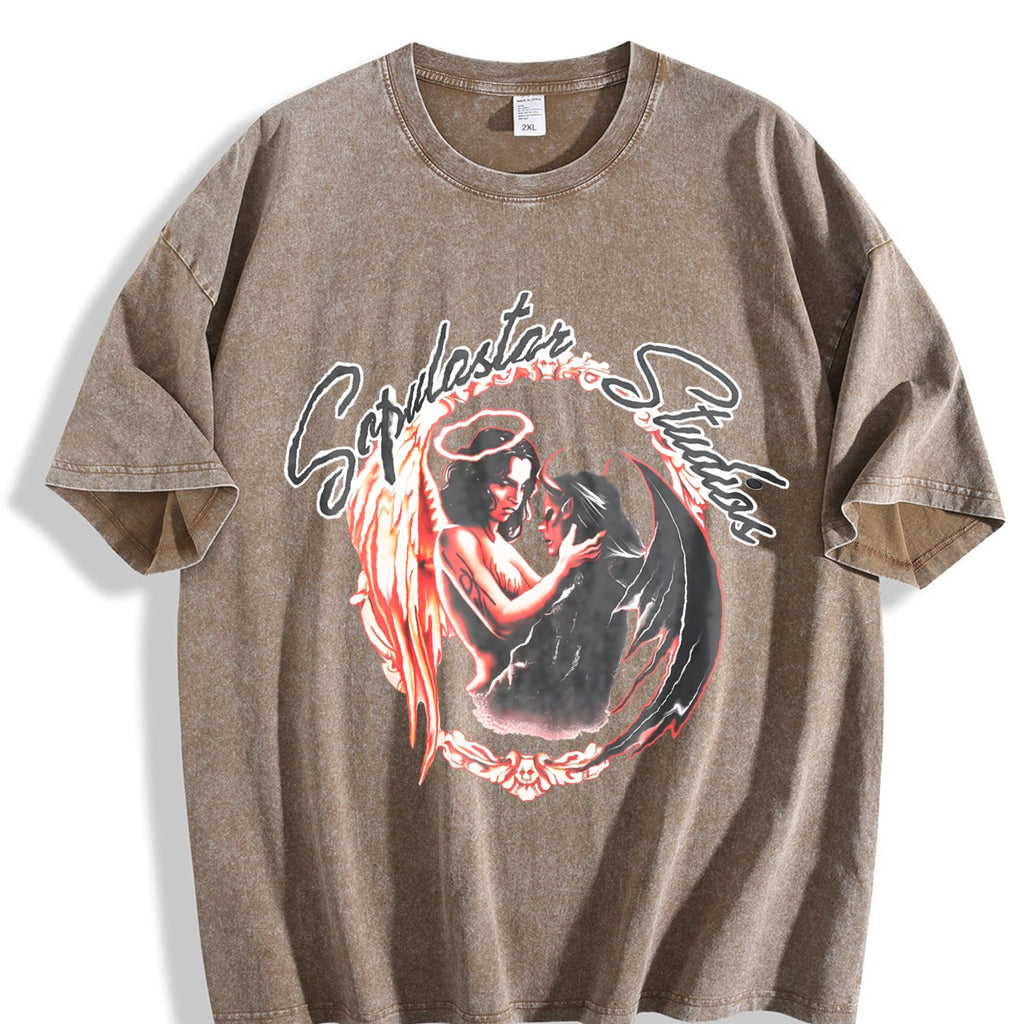 Angel Demon Vintage Washed T-Shirt product image 3