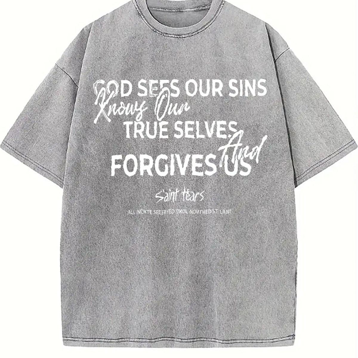 Saint Tears Faith Over Fear Vintage Washed T-Shirt product image 5