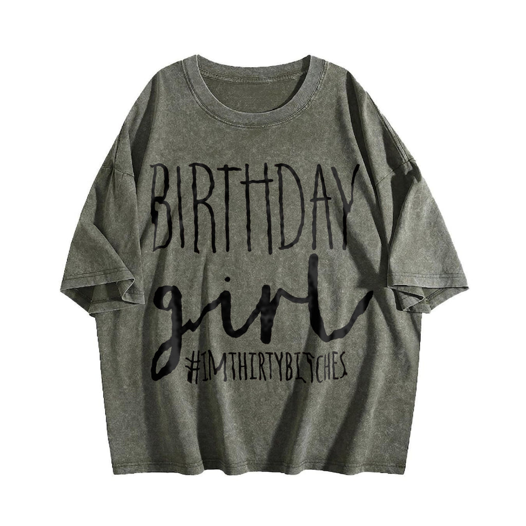 Birthday Girl 30th Funny Vintage Washed T-Shirt product image 4