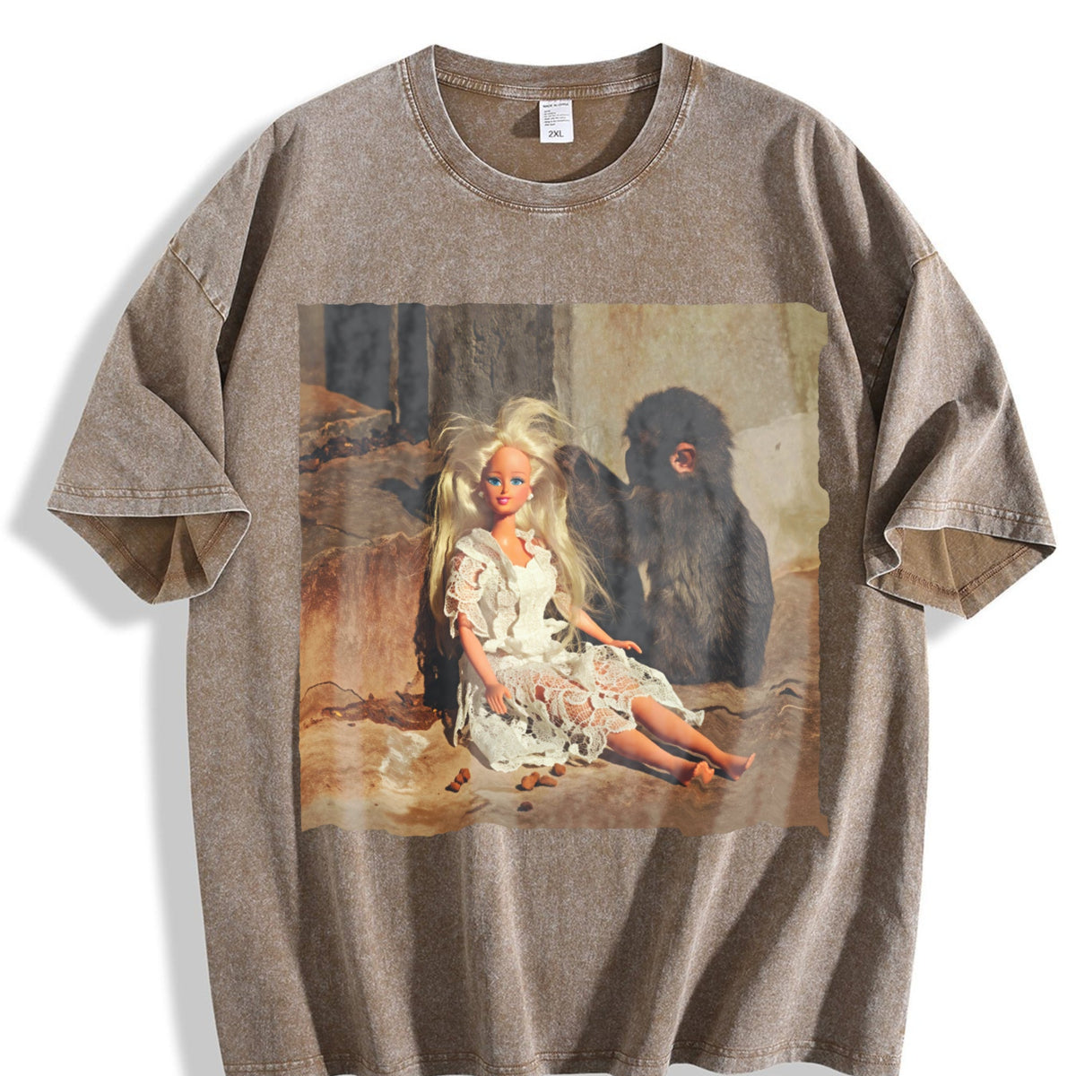 Doll Sitting by a Fireplace Vintage Washed T-Shirt product image 3