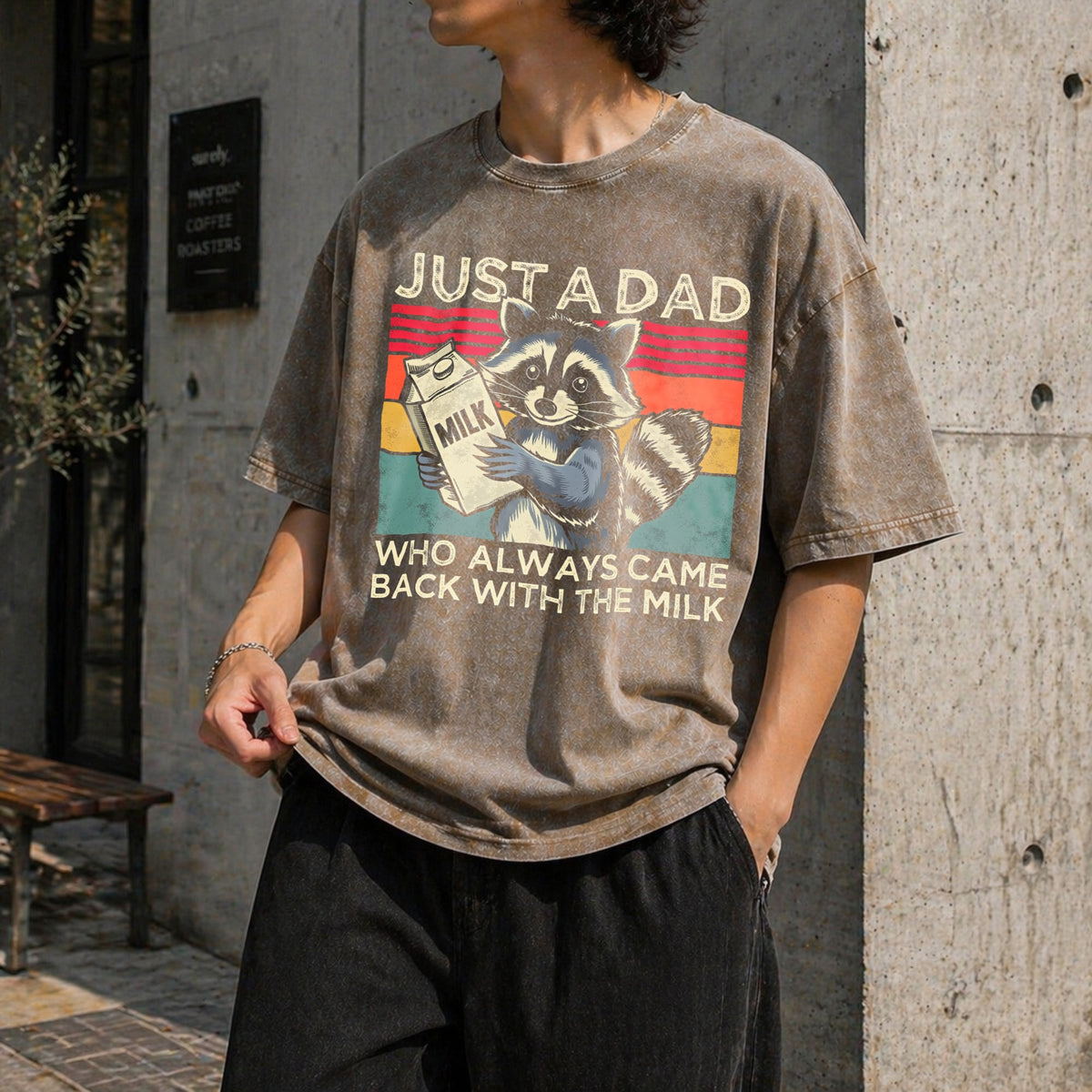 Just A Dad Who Always Came Back With The Milk Vintage product image 3