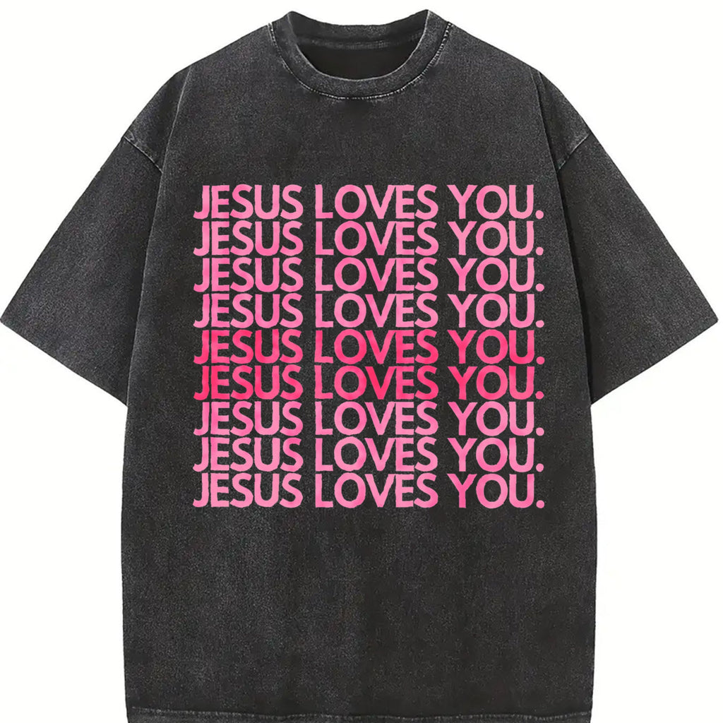 Jesus Loves You Pink Christian Faith Religious Quote product image 2