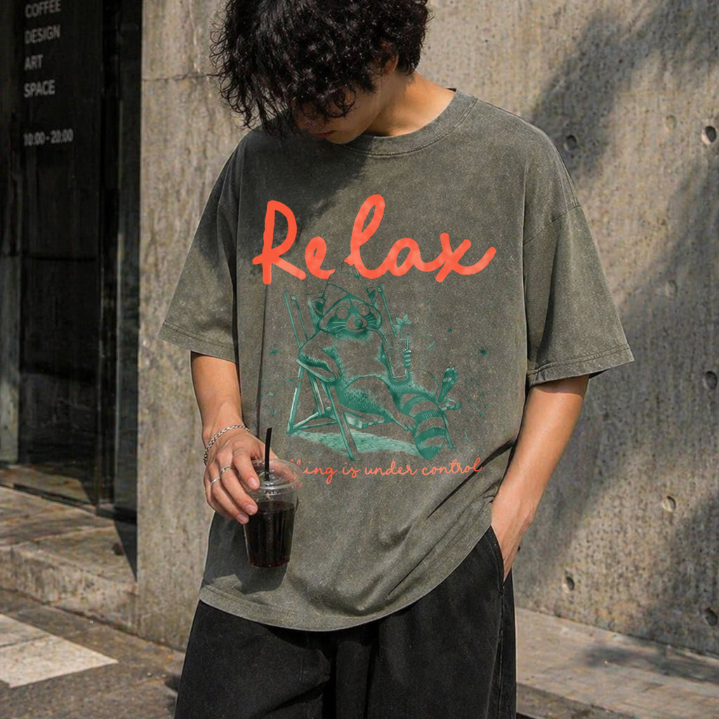 Chill Raccoon Vintage Washed T-Shirt product image 4