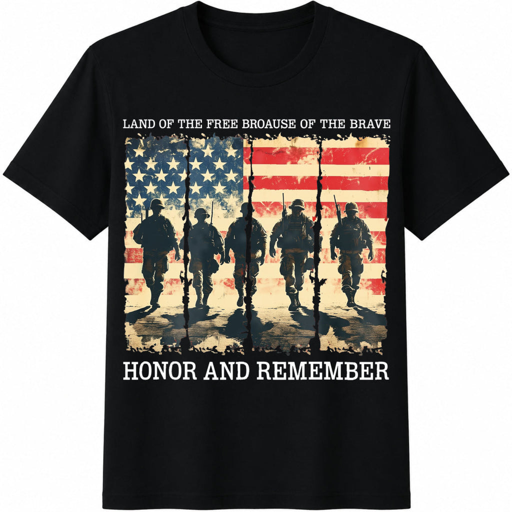 Land Of The Free Because Of Brave Honor And Remember Cotton product image 1