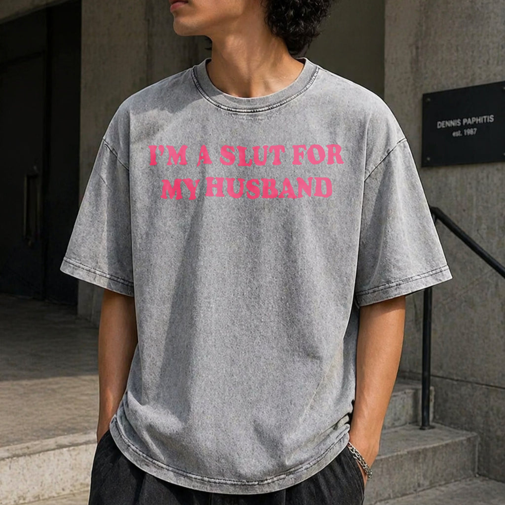 Im A Slut For My Husband Vintage Washed T-Shirt product image 12
