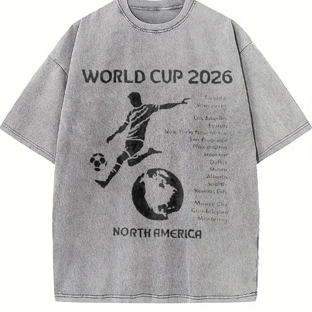 World Cup 2026 North America Host Cities Silhouette Vintage Washed T-Shirt
