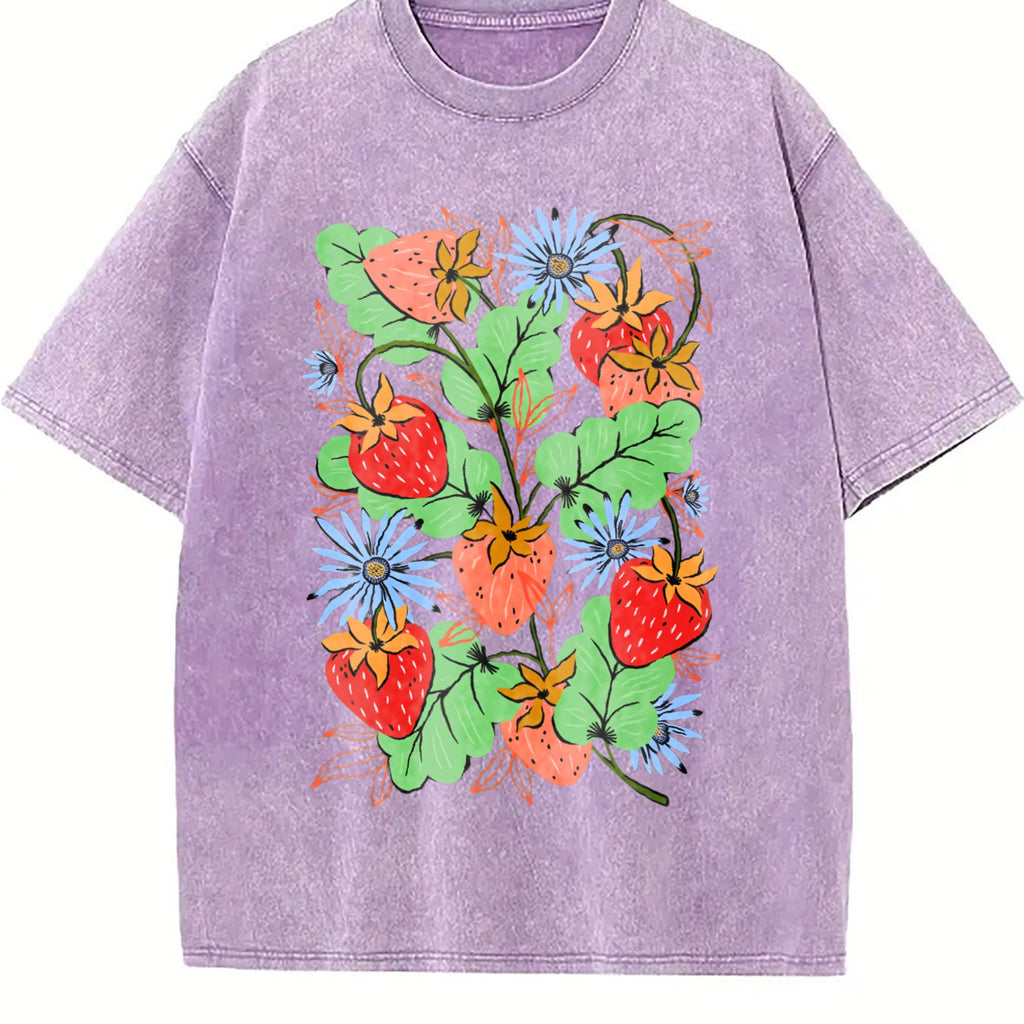 Strawberry Garden Roaming Vintage Washed T-Shirt product image 6