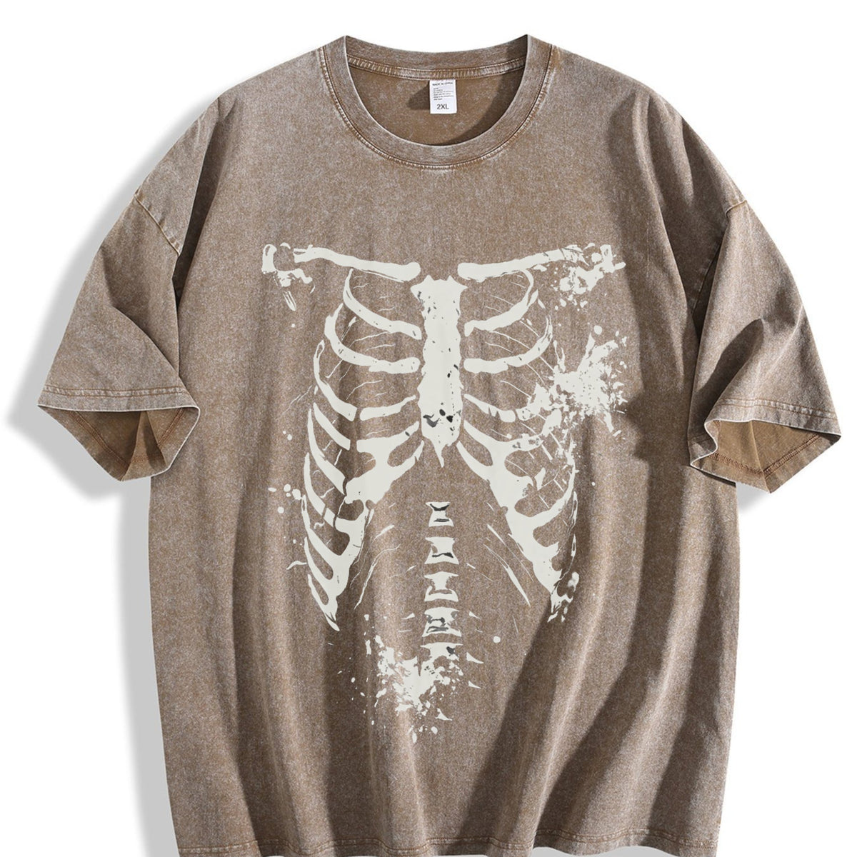 Egg Tart Direction Halloween Skull Vintage Washed T-Shirt product image 3