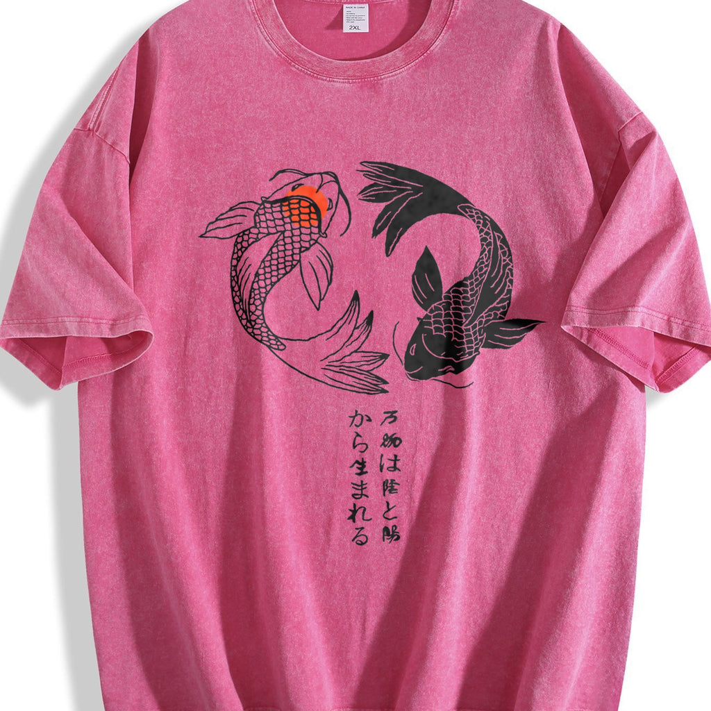 Japanese Koi Fish Yin Yang Vintage Washed T-Shirt product image 7