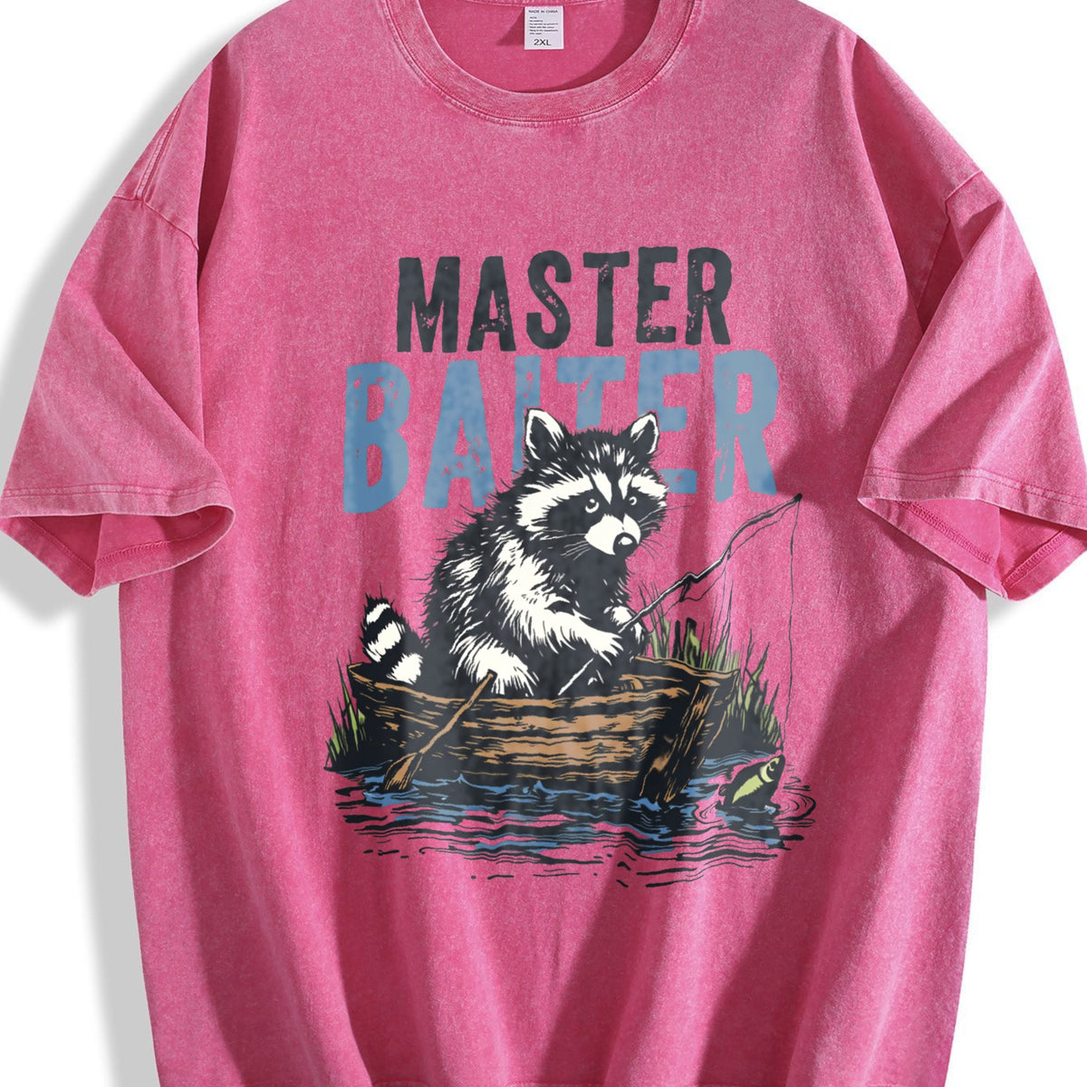 Master Baiter Raccoon Fishing Vintage Washed T-Shirt product image 7