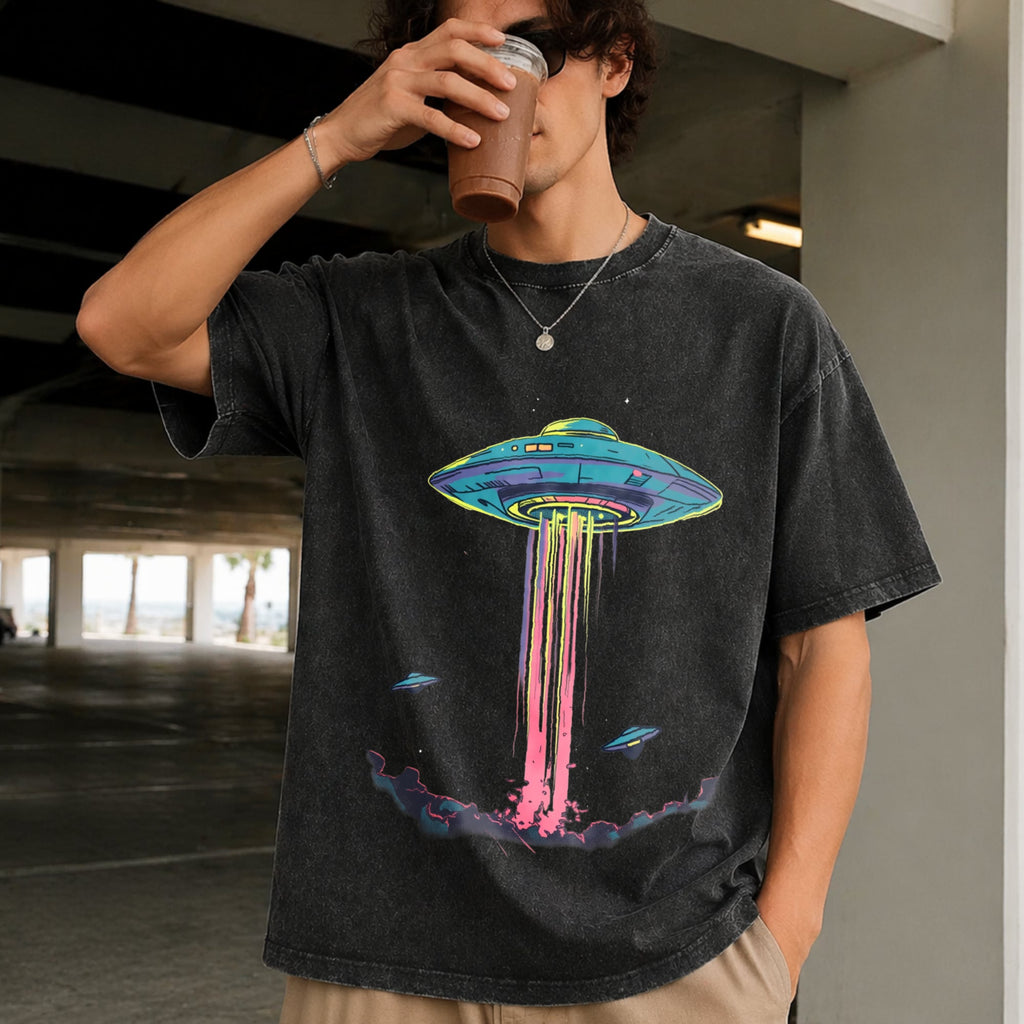 Alien Abduction Vintage Washed T-Shirt product image 9